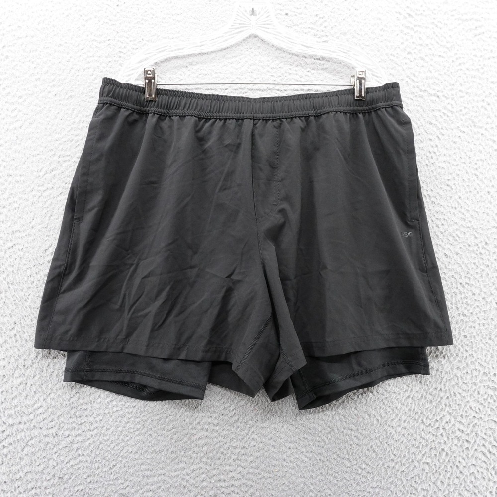 DSG Agility XL Mens Black 2 In‎ 1 Running Shorts Moisture Wicking Athletic NWT